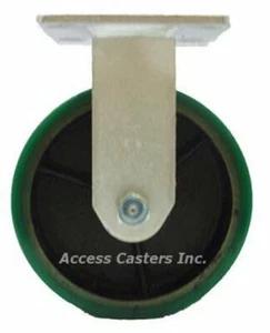 8PKLCR 8" x 2" Rigid Plate Caster, Poly on Cast Iron Wheel, 1400 lbs Capacity - Picture 1 of 1
