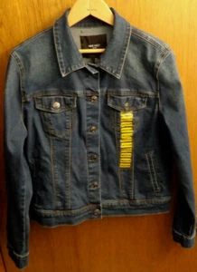 New Nine West Sarah Blue Denim Jacket Women M 40" chest $79 - Picture 1 of 5