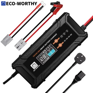 ECO-WORTHY 12V/24V 20A 10A Lithium LiFePO4 Battery Charger for AGM Solar System - Picture 1 of 9