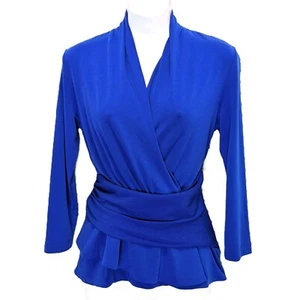 The Fold London Womens Top Small Bellville Royal Blue Knit Long Sleeve Blouse - Picture 1 of 19