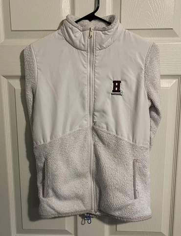 Gear Brand Harvard University Full Zip White Fleece Poly Jacket Women’s Sz Small Cover