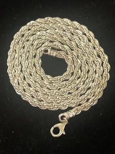 Massive 925 Sterling Silber 30" Seil Kette Unisex Halskette 4mm Diamantschliff 57,78g - Bild 1 von 6