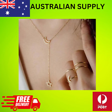 Ladies Gold colour Moon & Star  Necklace Clavicle Chain Short Necklace Women'