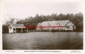 REAL PHOTO POSTCARD OF THE BOWLING GREEN & WOMENS INSTITUTE, DERSINGHAM, NORFOLK - Picture 1 of 2