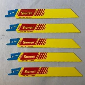 Lote de 5 hojas de sierra recíproca bimetálicas Starrett B624 6"" x 3/4"" x 0,035"" 24 TPI - Imagen 1 de 3