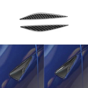 2x Carbon Fiber Side Door Air Vent Fender Camera Cover Trim For Tesla Model 3/Y - Picture 1 of 12