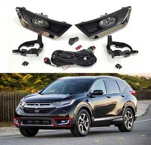 Clear Lens Fog Light Kit For 2017-2019 Honda CR-V CRV w/Chrome Bezel Switch Wire - Bild 1 von 11