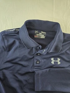 Under Armour  Shirt Youth Girls Size Small Blue Quarter Button Long Sleeve  Polo - Picture 1 of 15