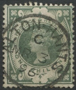 GB QV 1887 JUBILEE SG211 K40(1)1/- DULL GREEN FINE USED ALTON HANTS CDS CAT £80 - Picture 1 of 2