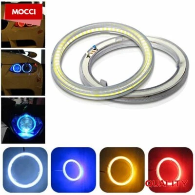 COB LED Angel Eye Halo Ring Fog Light Headlight Universal 60/70/80/90/100/120mm  - Image 1 of 4