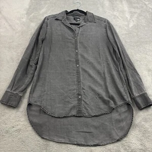 Wilfred Free Aritzia Tunic Chambray Button Up Shirt Womens M Gray Denim Grunge - Picture 1 of 15