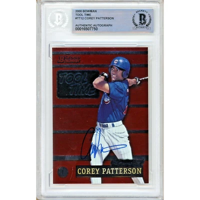 Corey Patterson Signed 2000 Bowman Tool Time #TT12 Chicago Cubs BAS Auto Slabbed - Image 1 of 4