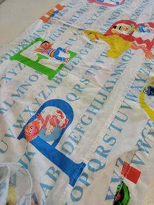 Vintage Sesame Street Twin Flat Sheet Alphabet Bert Ernie Big Bird Cookie. - Picture 1 of 9