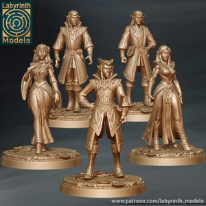 Radiant Elf Citizens(x5)/Dungeons and Dragons/TTRPG/Labyrinth Miniatures - Picture 1 of 1