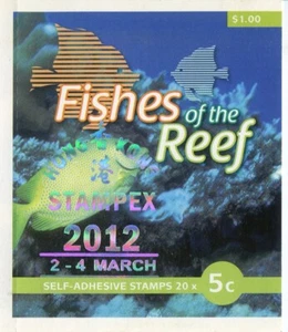2010 Fishes of the Reef - Stamp booklet Barcode 212964 Hong Kong Overprint 019 - Picture 1 of 3