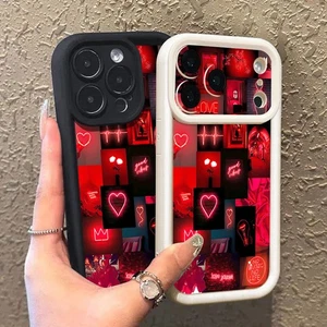 Funda Silicona Antigolpes Tonos Rojos Para iPhone 17 Pro Max 16 15 14 13 12 - Imagen 1 de 21