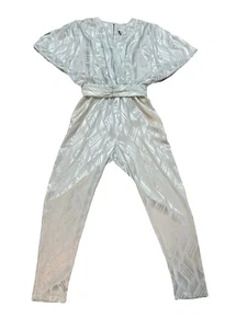 VTG BB Collections By Barbara Barbara 1 Pc Jumpsuit Belt Light Blue Sz 8 - Picture 1 of 13