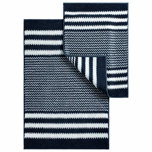 Bathroom Rugs Set 2 Piece Extra Soft and Absorbent Fluffy Striped Chenille Ba... - Picture 1 of 5