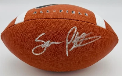 SAM PITTMAN SIGNED FULL SIZE NIKE FOOTBALL ARKANSAS RAZORBACKS AUTOGRAPH BAS K02 - Image 1 of 2