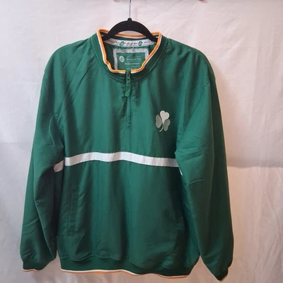 Donegal Bay Athletic Rugby Pullover 1/4 Zip Windbreaker Jacket Green & White-S - Image 1 of 4