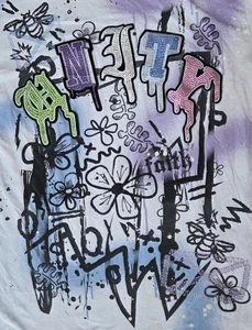 SMOKE RISE Mens Unity Faith Graffiti Bling Graphic Two Sided T-Shirt Size 2XL - Picture 1 of 4