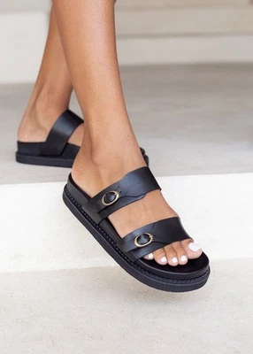 Liberte Leather Sandals - Amalfi Sandal - Black - Size 7.5 [38] New - Image 1 of 4