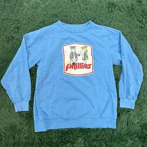 Philadelphia Phillies Stitches Phillis Logo Hoodie Sweatshirt Light Blue Medium - Picture 1 of 4