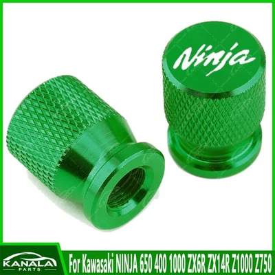 For Kawasaki NINJA 650 400 1000 ZX6R Z1000 Z750 Tyre Valve Air Dust Cap Cover - Imagem 1 de 4