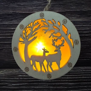 Livarno Home Deko LED Leuchtschmuck Holz Hirsch Motiv Jäger Weihnachten - Bild 1 von 11