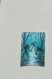 ACEO Originals Zombie Trail Horror Original Art Paintings not print - Picture 1 of 3