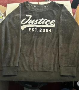 Justice Active Sweatshirt Girls Youth Size 20/22 plus Black Crew Neck - Picture 1 of 3