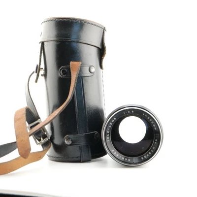 Винтажный телеобъектив Hanimex 200 мм f/4.5 M42 крепление с кожаный чехол - чистая оптика - Изображение 1 из 4