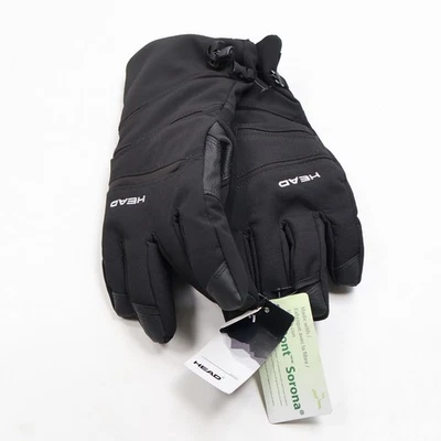 Luva de inverno Head Dupont Sorona masculina grande preta isolada quente cinco dedos - Imagem 1 de 4