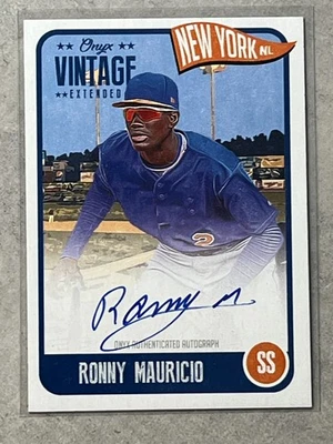 Onyx Vintage Extended Ronny Mauricio 2020 tinta azul automático RC/275 #EARO Mets *cantidad Foto 1 de 2