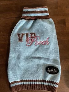 Lovable Dog Friends Clothing VIP Pooch Turtle Neck Blue Sweater Sz 14” Lngth - Picture 1 of 7