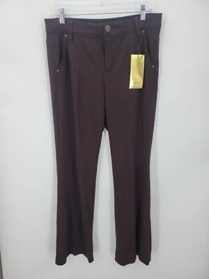 One5One Pants Womens 12/31 Brown Flar Front Straight Leg Career Ponte Mid Rise - Image 1 of 4