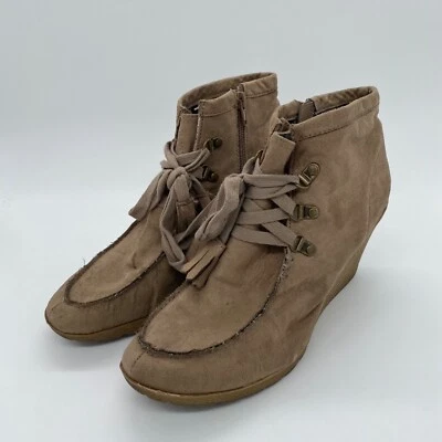 Maurices Women's Wedge Boots Lace Up Business Casual Solid Brown Size 10 - Image 1 of 4