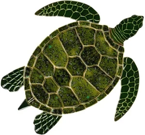 MOSAICO PISCINA TARTARUGA MARINA VERDE - 16"x14" (MOSAICI PERSONALIZZATI INC - GT7-18) - Foto 1 di 1
