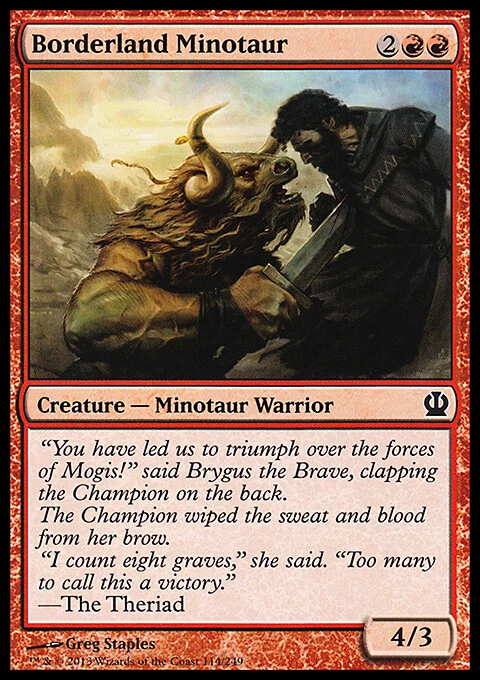 Magic the Gathering MTG Borderland Minotaur (114) Theros   LP - Image 1 of 1