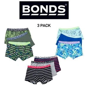 Bonds Boys Trunk Classic Branded Soft Elastic Stretch Waistband 3 Pack UXYJ3A - Picture 1 of 13