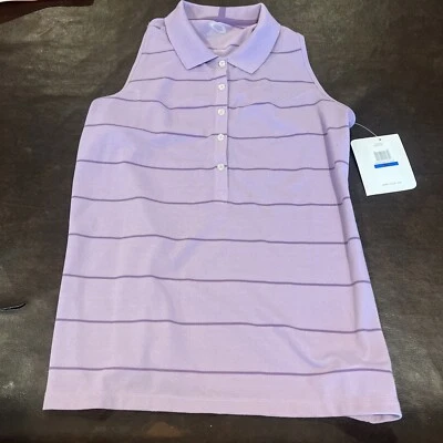 Новый с Ярлыками Oakley женщин в полоску без рукавов кнопка поло рубашка для гольфа размер XL $58 - Изображение 1 из 4