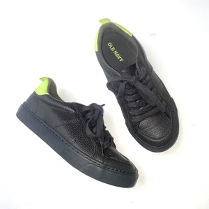 Tenis con cordones de neón de caña baja de cuero sintético gris 12 OLD NAVY *55 - Imagen 1 de 5