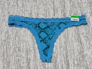 Tanga panty Jenni para mujer con ribete de encaje azul estampado de serpiente - algodón y encaje - elección de 1 - Imagen 1 de 3
