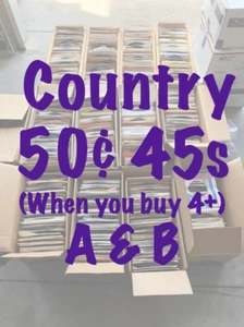 50¢ 45s - COUNTRY - VG - NM - Buy 4 Minimum for Discount - DVS - A thru B - Picture 1 of 1