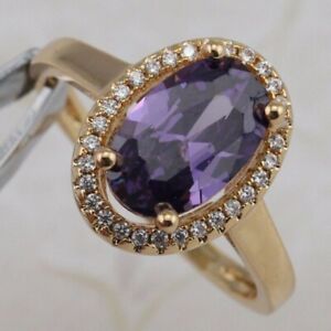 Size 7 8 9 Awesome Amethyst Purple Oval Jewelry Yellow Golden Filled Ring R2752