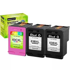 3PK 63XL Black & Color Ink cartridges combo For HP ENVY 4522 4523 4524 4525 4526 - Bild 1 von 23