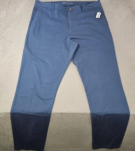 Old Navy Pants Mens 40x34 (Tag 40x36) Blue Flex Slim Chino Cotton Flat Front - Picture 1 of 13