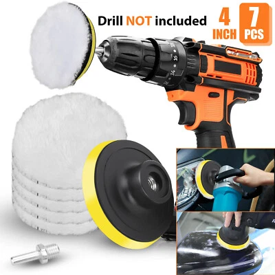 7Pcs 4Inch Polishing Pads Sponge Waxing Foam Buffing Kit Car Polisher For Drill - Image 1 of 4