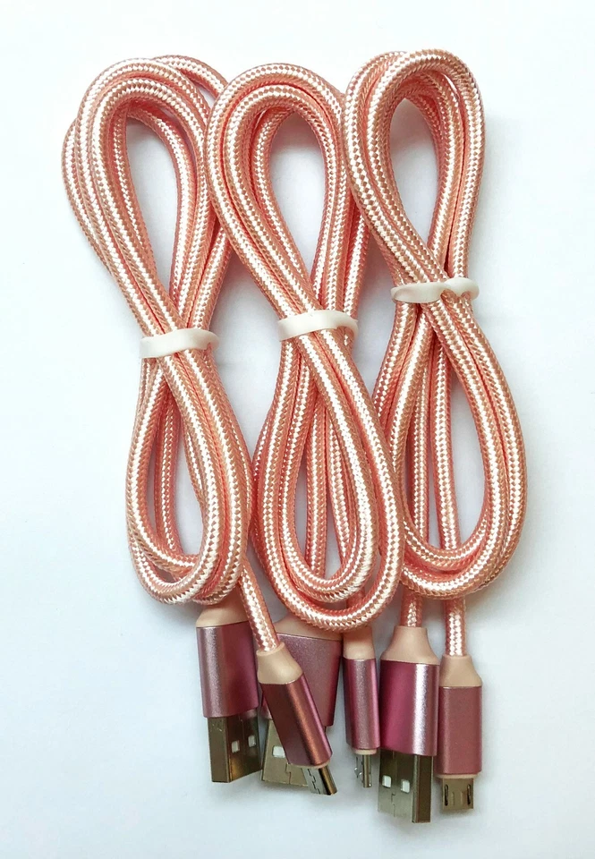 Paquete de 3 cables de carga rápida cargador micro USB para teléfono Samsung Android  Foto 1 de 1