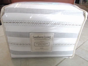 NEW SOUTHERN LIVING TRUELOCK DUVET COVER MINI SET STRIPED GRAY KING $449.00 - Picture 1 of 6